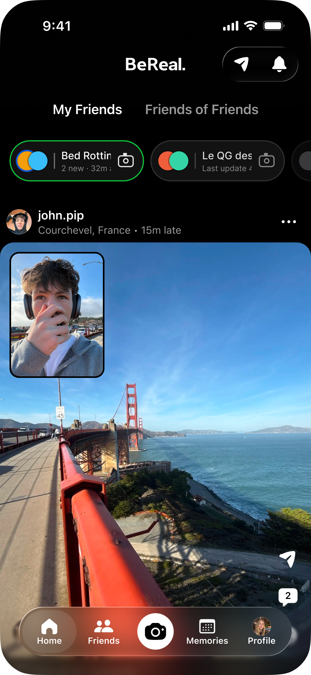 Avatar stack with camera button